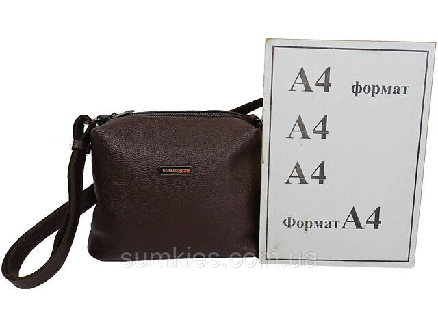 Жіноча наплічна шкіряна сумка Borsacomoda темно-коричнева - Фото 10