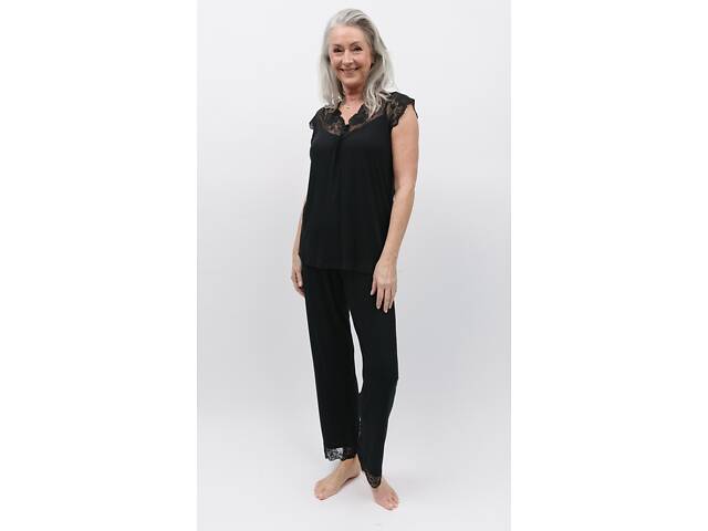 Жіноча піжама Nora Rose Winnie 1855 10/S Чорний (5051877468399) - Фото 2