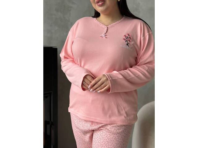 Жіноча піжама ніжно рожевого кольору DO3921 3XL - Фото 6