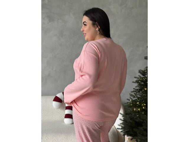 Жіноча піжама ніжно рожевого кольору DO3921 4XL - Фото 5