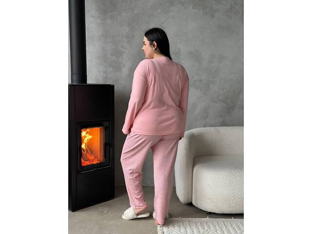 Жіноча піжама ніжно рожевого кольору DO3921 4XL - Фото 9