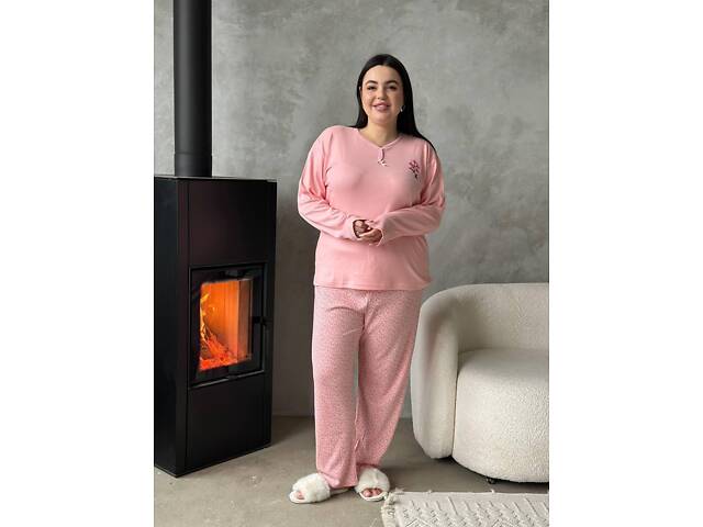 Жіноча піжама ніжно рожевого кольору DO3921 4XL - Фото 10