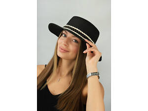 Жіночий капелюх канотье «Луїза» (1714) Braxton чорний 56-58
