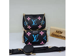 Женская сумка 3в1 louis vuitton multi pochette black