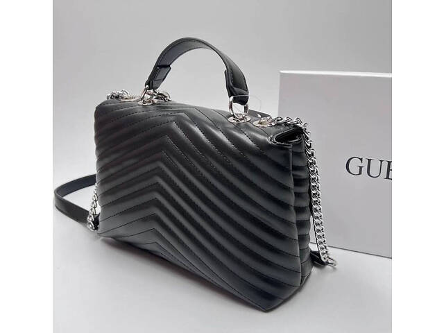 Женская сумка на плечо Guess (121) черная PTR - Фото 4