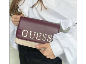 Женская сумка на плечо Guess (W800SS) бордовая PTR