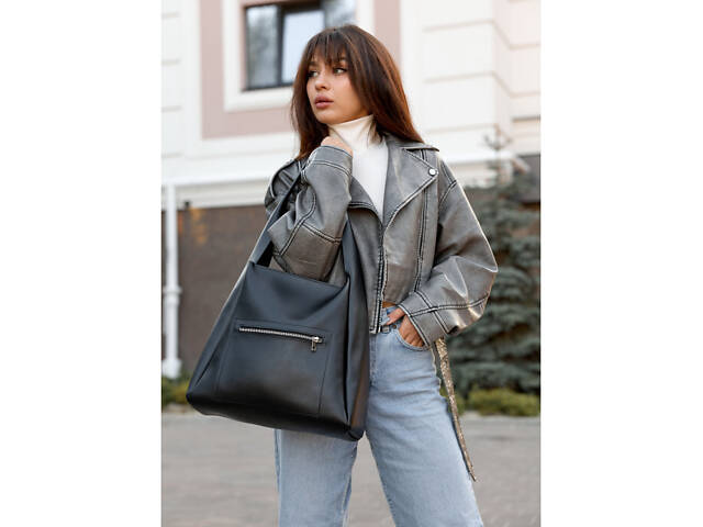 Жіноча сумка Sambag HOBO Bliss чорна принт 'Flowers' - Фото 6