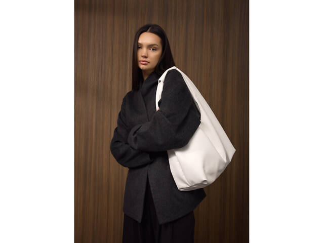 Жіноча сумка Sambag HOBO L біла - Фото 1