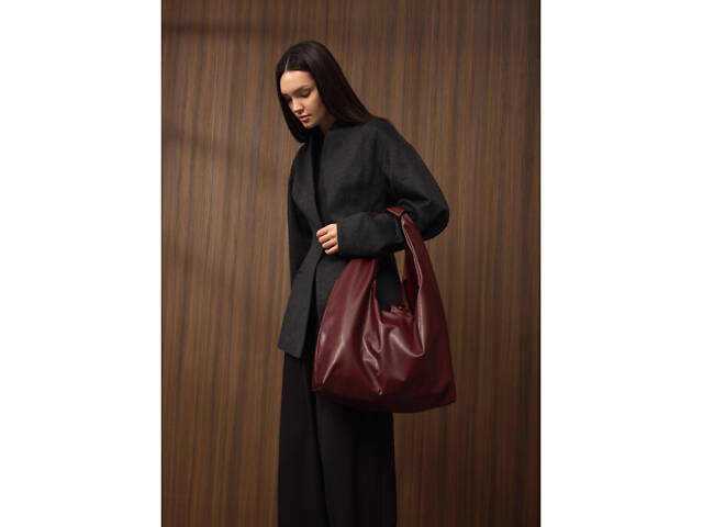 Жіноча сумка Sambag HOBO L бургунді - Фото 1