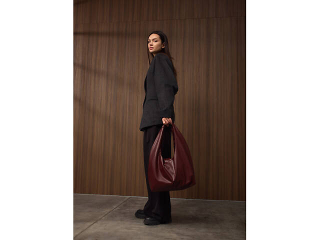 Жіноча сумка Sambag HOBO L бургунді - Фото 3