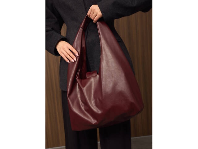 Жіноча сумка Sambag HOBO L бургунді - Фото 5