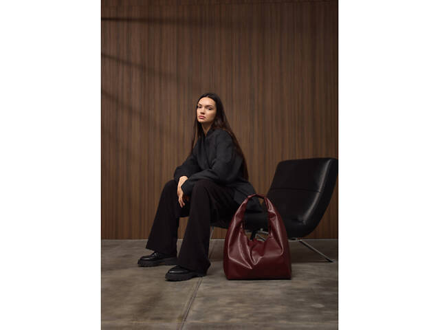 Жіноча сумка Sambag HOBO L бургунді - Фото 7