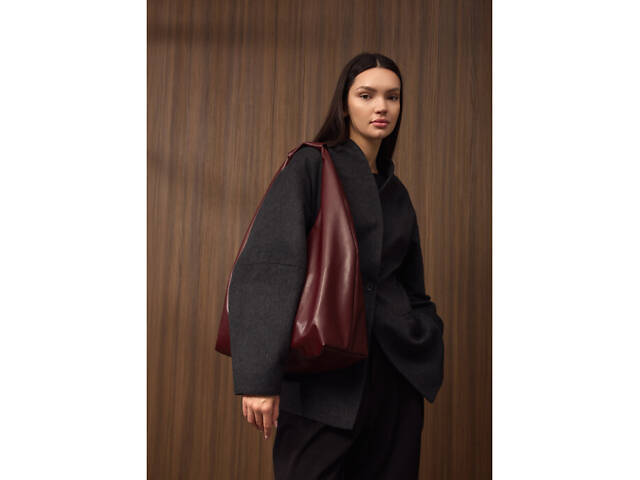Жіноча сумка Sambag HOBO L бургунді - Фото 8