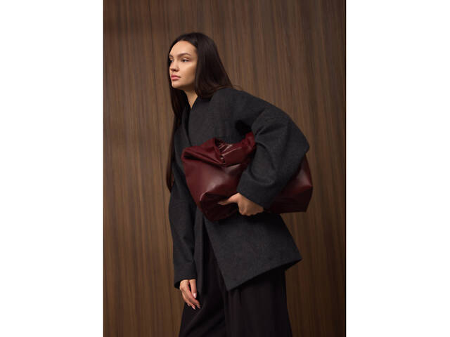 Жіноча сумка Sambag HOBO L бургунді - Фото 9