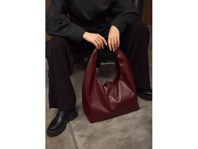 Жіноча сумка Sambag HOBO L бургунді - Фото 10