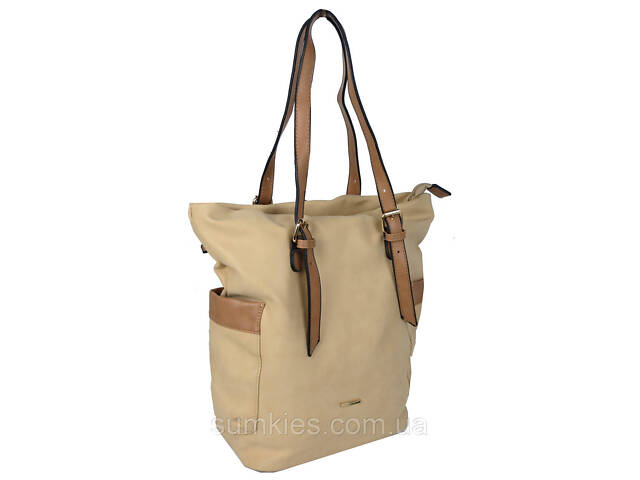 Жіноча сумка з екошкіри Giaguaro бежева - Фото 1