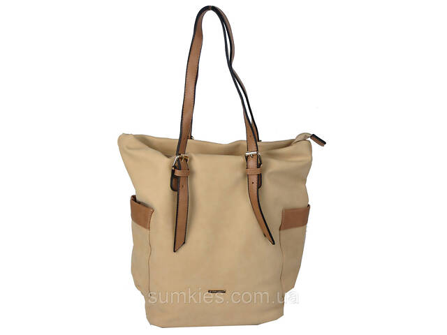 Жіноча сумка з екошкіри Giaguaro бежева - Фото 4