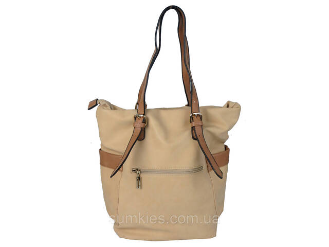 Жіноча сумка з екошкіри Giaguaro бежева - Фото 5