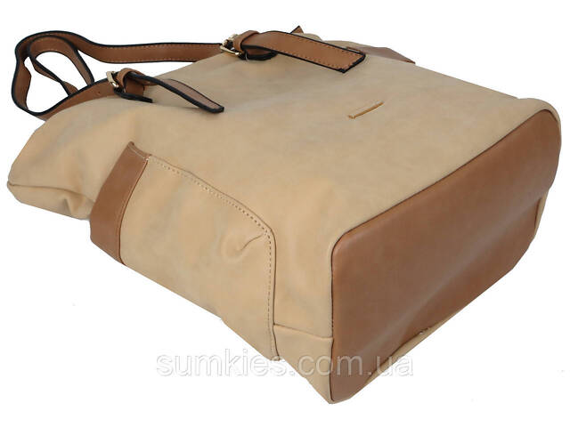 Жіноча сумка з екошкіри Giaguaro бежева - Фото 6