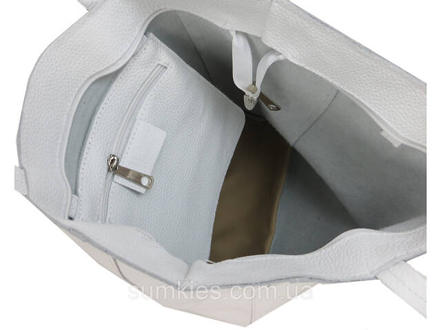 Жіноча сумка з натуральної шкіри Borsacomoda, Україна біла - Фото 6