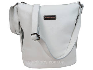 Женская сумка из натуральной кожи на плечо Borsacomoda белая