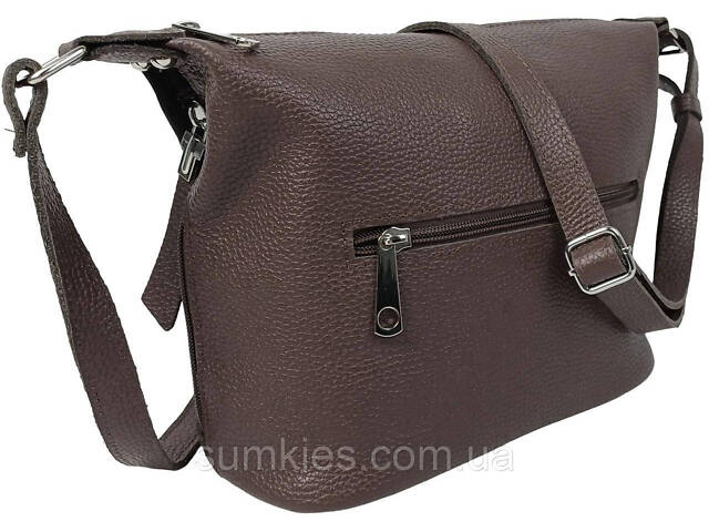 Жіноча сумка з натуральної шкіри та замші Borsacomoda темно-коричнева - Фото 4