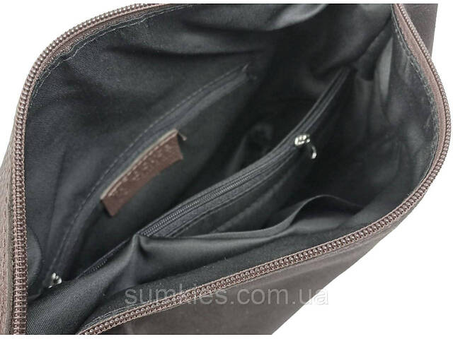 Жіноча сумка з натуральної шкіри та замші Borsacomoda темно-коричнева - Фото 7