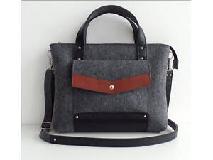 Женская сумка из войлока и кожи