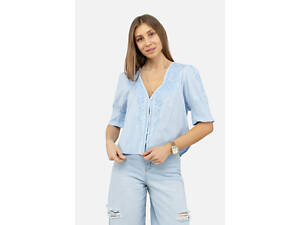 Жіноча вишиванка з коротким рукавом REYON M Голубий ЦБ-00245319 (SKT000981219)