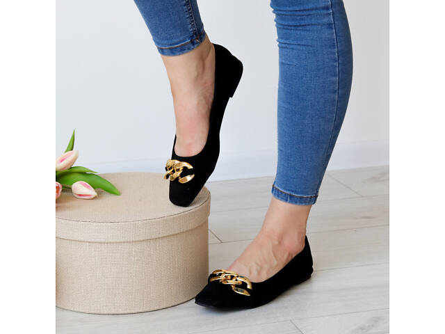 Жіночі балетки Fashion Goddess 3144 36 розмір 23,5 см Чорний - Фото 1