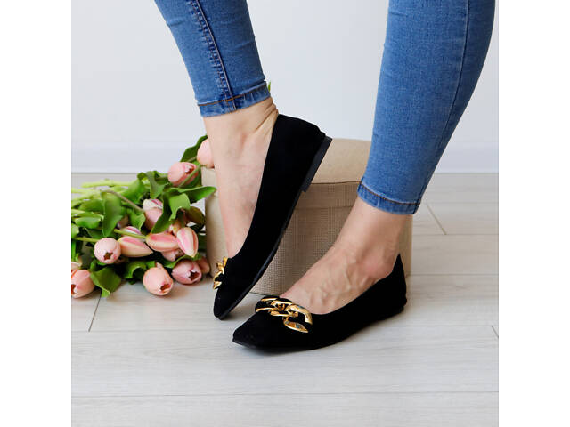 Жіночі балетки Fashion Goddess 3144 38 розмір 24,5 см Чорний - Фото 5