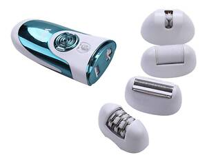 Жіночий епілятор-електробритва з насадками 4в1 VGR 7000 акумуляторний пінцетний багатофункціональний Green.