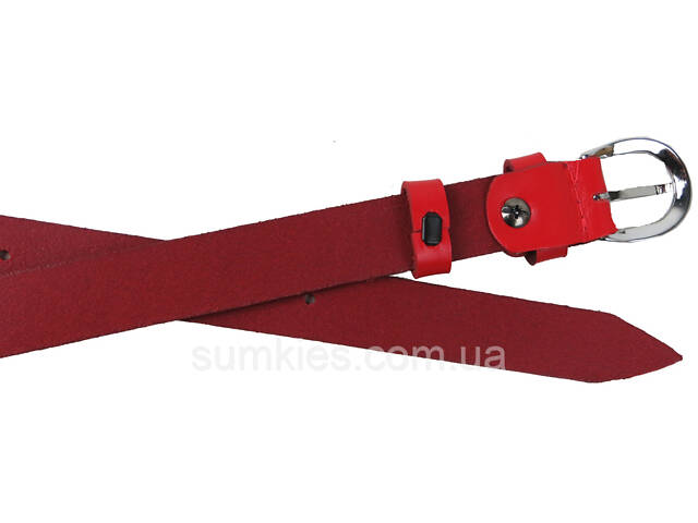 Жіночий шкіряний ремінь Skipper 1627-20 червоний 2 см - Фото 4
