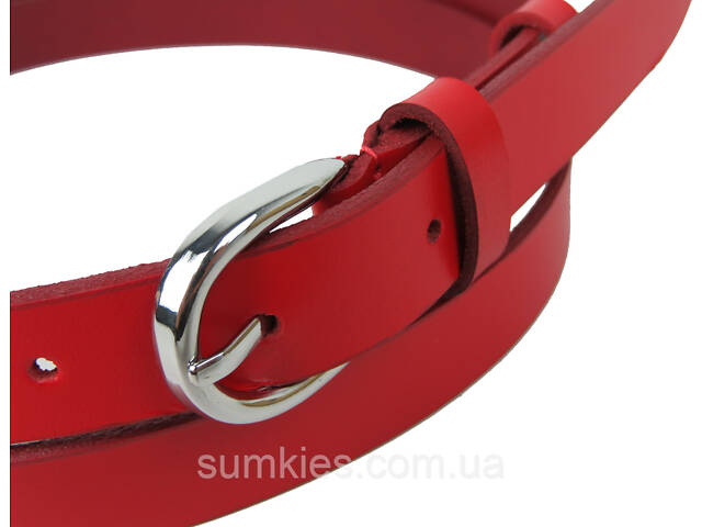 Жіночий шкіряний ремінь Skipper 1627-20 червоний 2 см - Фото 5