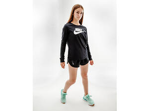 Женский Лонгслив Nike W NSW TEE ESSNTL LS ICN FTRA Черный L (7dFJ0441-010 L)