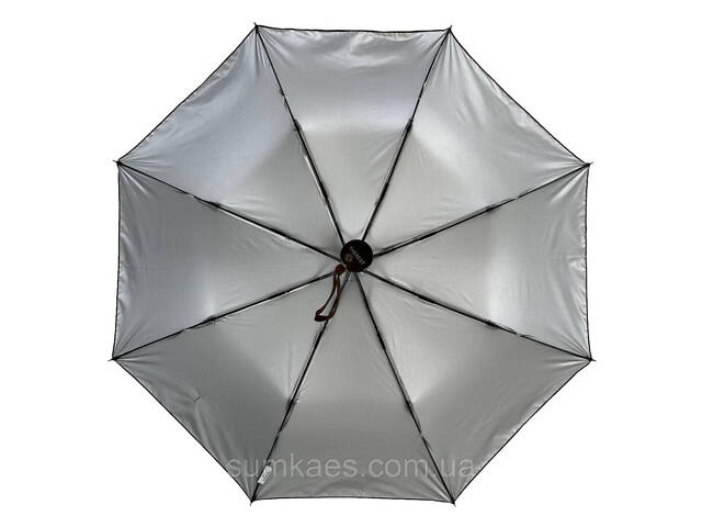 Жіноча однотонна парасоля напівавтомат від TNEBEST зі сріблястим покриттям зсередини, коричневий, 0614-3 - Фото 3
