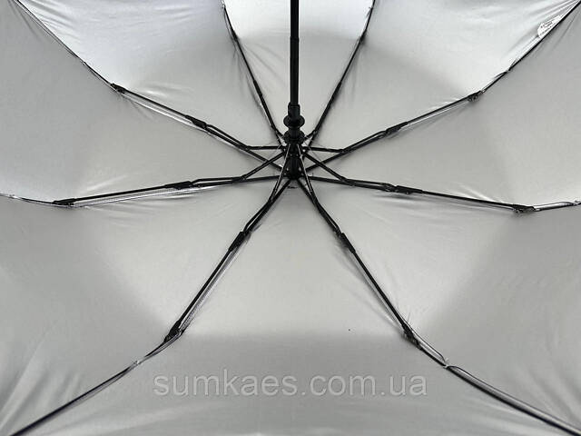 Жіноча однотонна парасоля напівавтомат від TNEBEST зі сріблястим покриттям зсередини, коричневий, 0614-3 - Фото 5