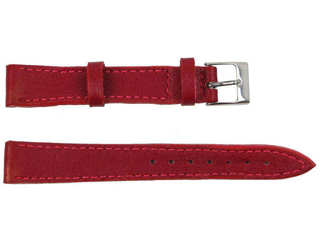 Жіночий ремінець для годинника зі шкіри Mykhail Ikhtyar Ш16 мм червоний - Фото 1