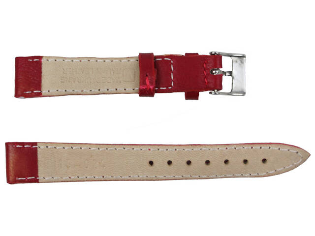 Жіночий ремінець для годинника зі шкіри Mykhail Ikhtyar Ш16 мм червоний - Фото 2