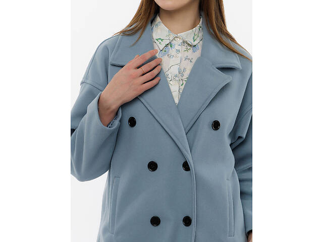 Женское пальто оверсайз M голубой Mixray ЦБ-00214711 - Фото 2