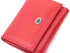 Жіноче портмоне з монетницею з натуральної шкіри ST Leather 22729 Червоний 9,5х7,5х2 см