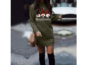 женское зимнее платье-толстовка