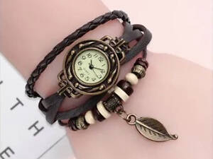 Женские часы браслет Ретро Коричневый