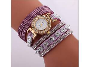 Жіночий годинник браслет з камінням Ліловий
