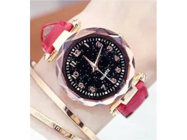 Жіночий годинник Geneva з ремінцем з екошкіри Червоний - Фото 3