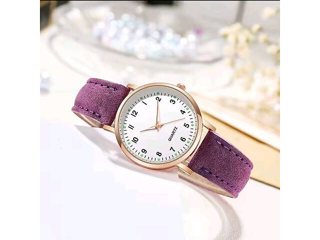 Женские часы JHUI с ремешком из экокожи Фиолетовый - Фото 1