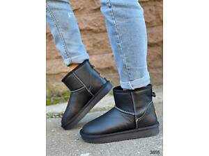 Низькі жіночі шкіряні уггі, зимові уггі 36р - 23,5 см код 3855