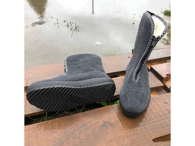 Жіночі чоботи 40р 25,5см хутряні високі утеплені, Бурки повстяні жіночі, Суконні зимові бурки - Фото 10