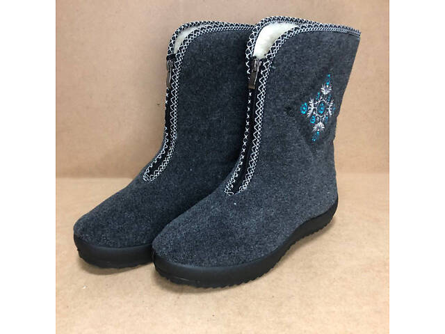 Жіночі чоботи 40р 25,5см хутряні високі утеплені, Бурки повстяні жіночі, Суконні зимові бурки - Фото 12