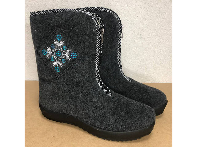 Жіночі чоботи 40р 25,5см хутряні високі утеплені, Бурки повстяні жіночі, Суконні зимові бурки - Фото 15